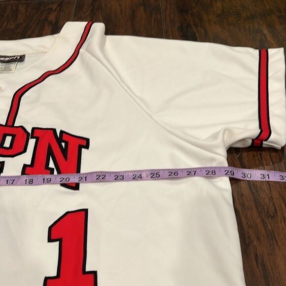ESPN Baseball Tonight Button Front #1 Size 2XL XXL MLB Heavy Jersey In EUC - Picture 6 of 8